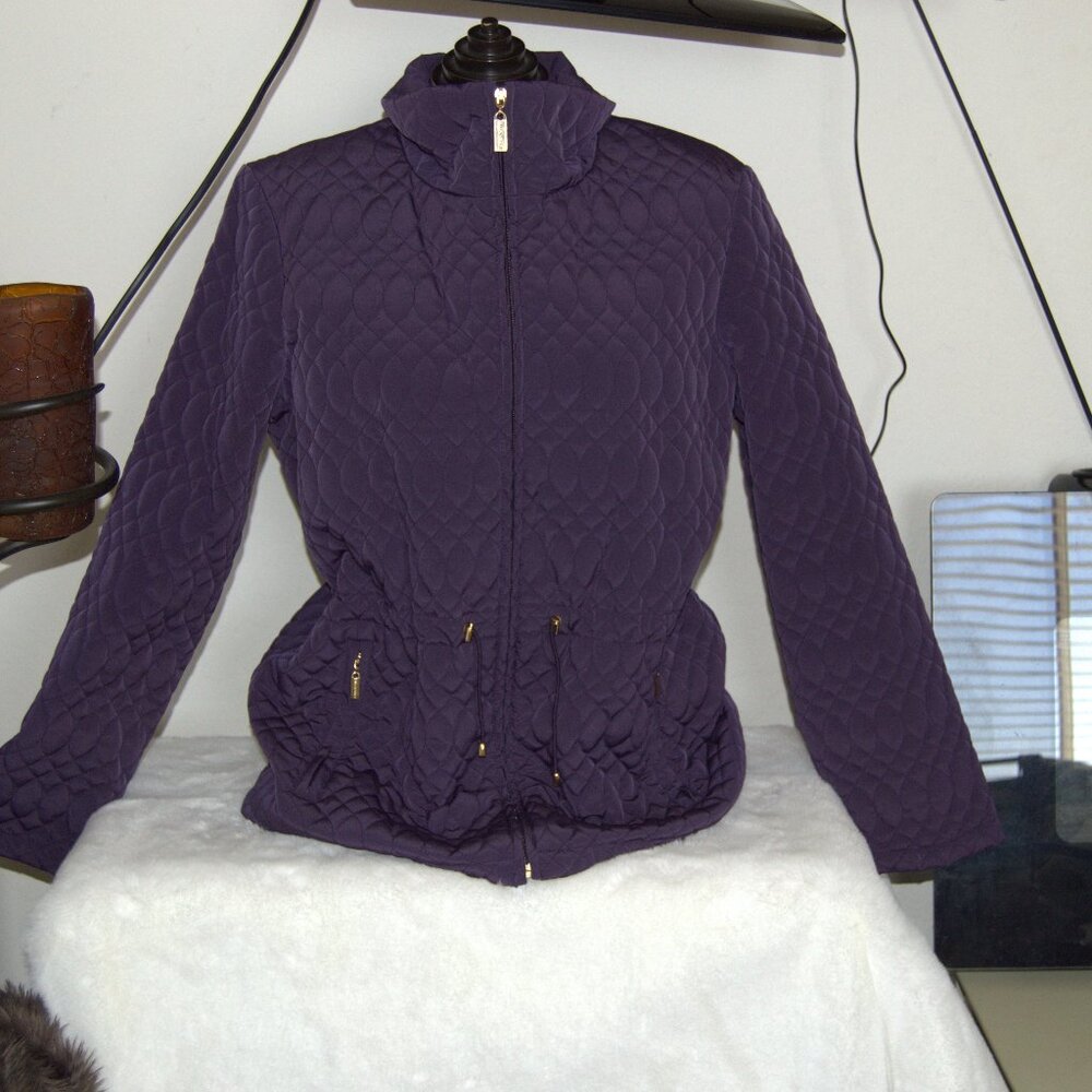Ellen Tracy Quilted Zip Front Jacket